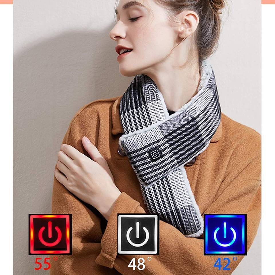 Usb Rechargeable Plush Washable Heated Scarf