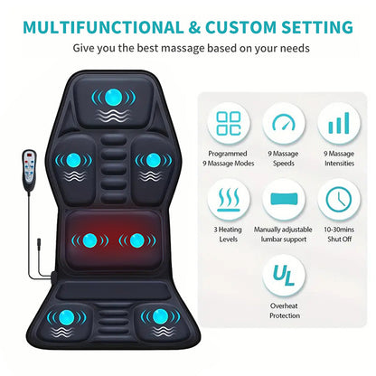 Back Heat Massage Pad With 7 Vibration Motor