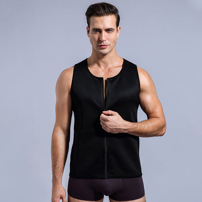 Zipper Men's Sweaty Sports Belly Shaper Vest