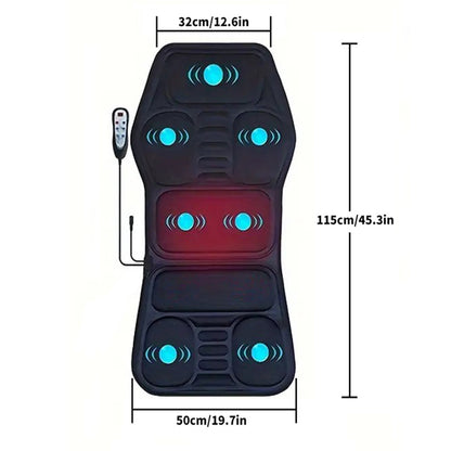 Back Heat Massage Pad With 7 Vibration Motor