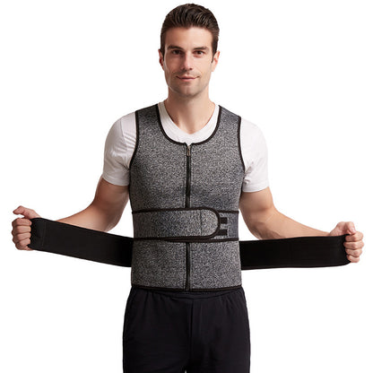Reinforced Men's Double Belt Vest Shapewear