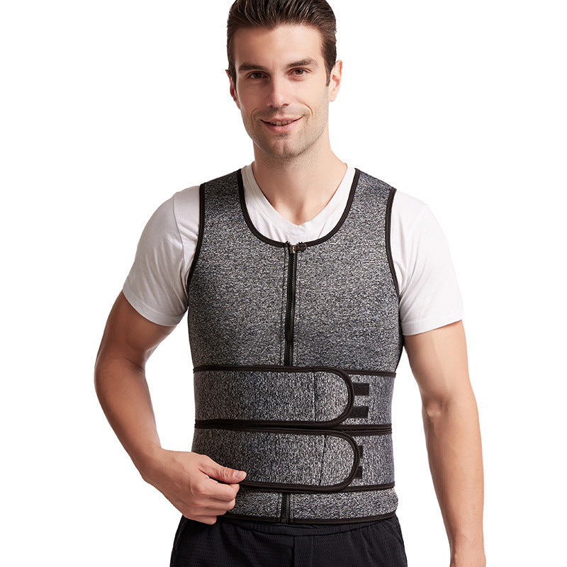 Reinforced Men's Double Belt Vest Shapewear