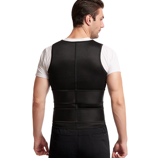 Reinforced Men's Double Belt Vest Shapewear