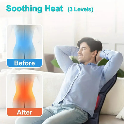 Back Heat Massage Pad With 7 Vibration Motor